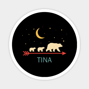 Tina Name Gift Personalized Mama Bear With 2 Cubs Magnet